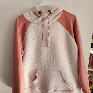 Maurices Blush and Cream Quilted Hoodie